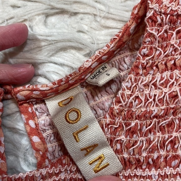 Anthropologie Dolan Rebecca Dot Smocked Short Sleeve Top sz S - Picture 3 of 11